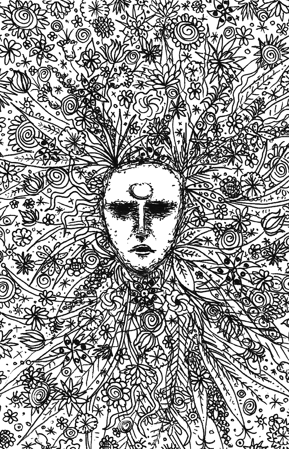 Mask in flowers (cropped)